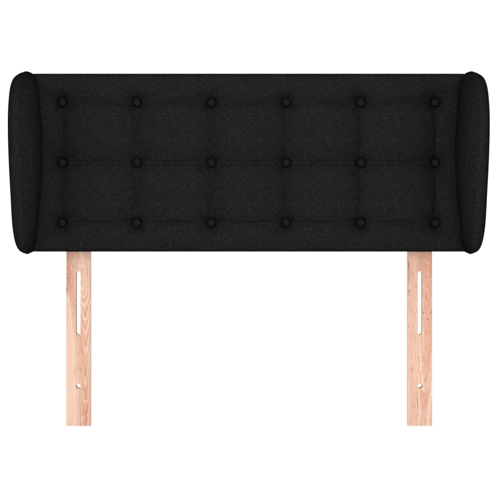 Kopfteil mit Ohren Schwarz 103x23x78/88 cm Stoff